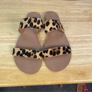 J Crew Factory Calf Hair Slip On Sandal Size 7